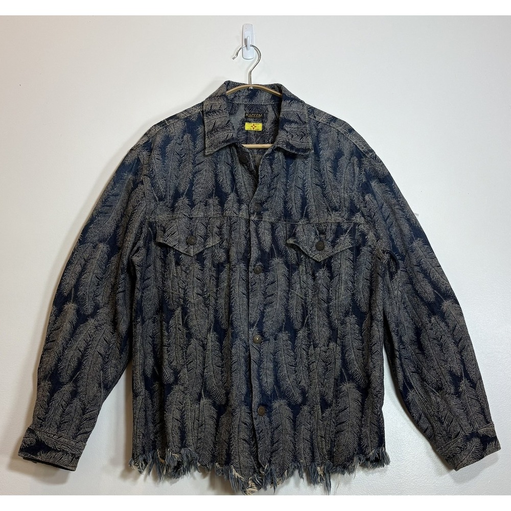 Kapital 12oz Feather Denim 3rd Jacket Jacquard Blue EK-981 Made Japan Sz 4 US XL